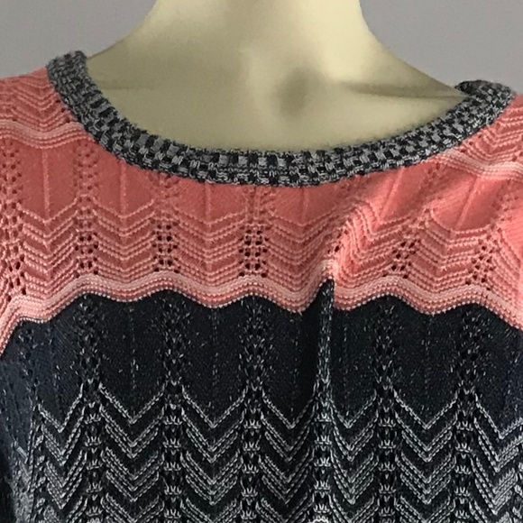 NWOT Heather B 100% cotton knit Chevron long sweater - Picture 11 of 11